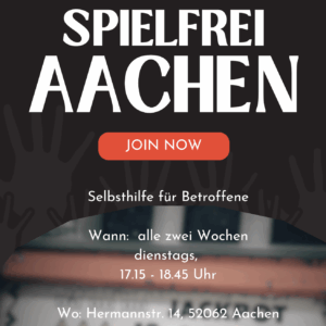 Flyer der Selbsthilfegruppe Spielfrei Aachen
